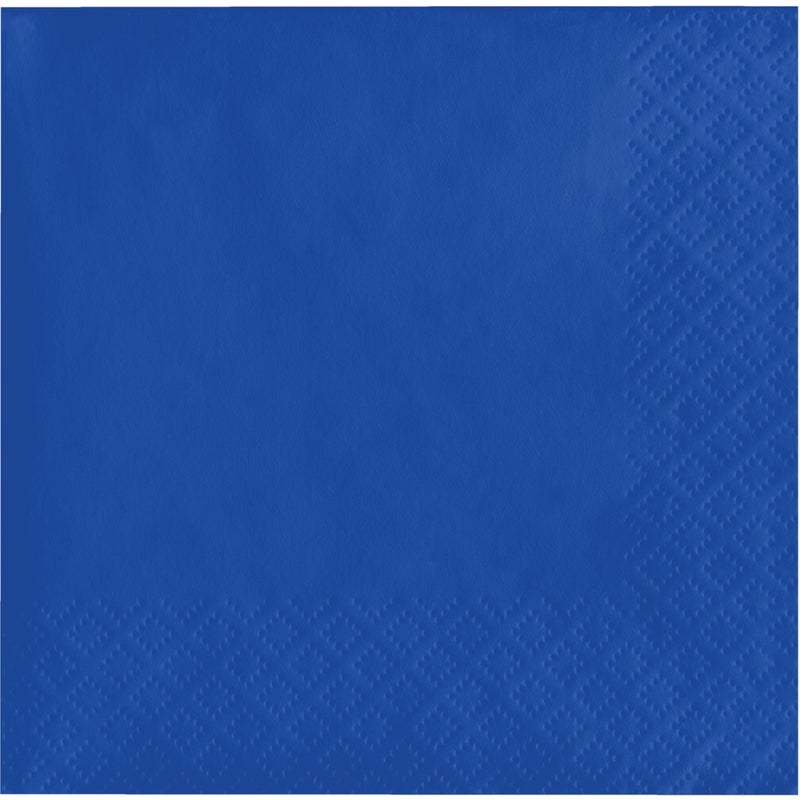 Creative Converting 50 Count Touch of Color Beverage Napkins, 3-Ply, Cobalt - Image 1